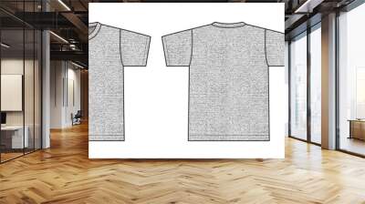 Short sleeve t-shirt illustration (heather gray) /front,back,side Wall mural