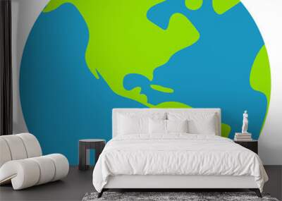 Simplified earth globe  illustration / png
 Wall mural