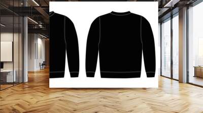 Template illustration of sweat shirt ( with side view)  | png, no background Wall mural