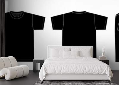 Tshirts illustration (black / side)  Wall mural