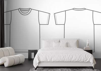 Tshirts illustration (white) Wall mural