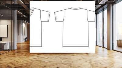 V neck t-shirt template illustration/png, no background Wall mural