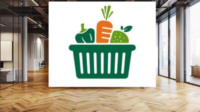 vegetables , natural foods vector icon illustration Wall mural