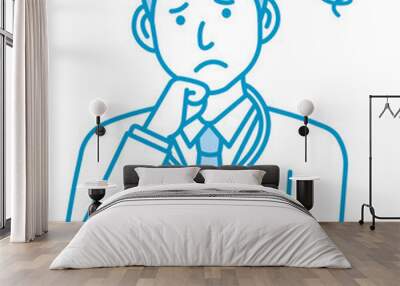 Young male doctor gesture variation illustration | thinking, worried, trouble Wall mural