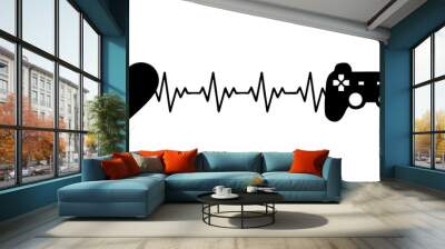 Heartbeat of a gamer - controller for consoles - pure joy - online winning - esport, entertainment, love for games Wall mural