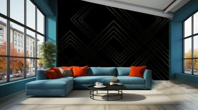 abstract luxury golden lines on the dark background Wall mural