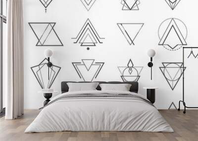 Set of minimalistic geometric elements Wall mural