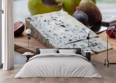 Gorgonzola picant Italian blue cheese, made from unskimmed cow's milk in North of Italy Wall mural