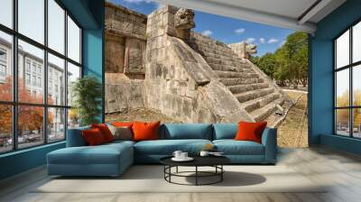 pyramid structure at the Chichen Itza archaeological site in Mexico Wall mural