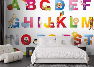 complete childrens alphabet Wall mural