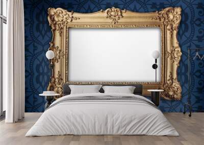 gold frame on victorian or regency style wallpaper Wall mural