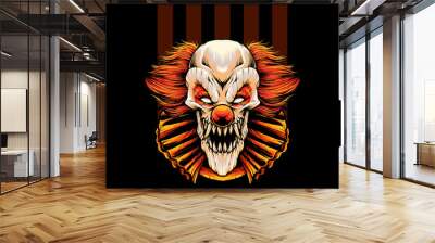 evil clown Illustration Wall mural