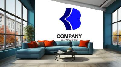 K&B logo. design combination of 2 letters into one unique and simple logo. modern template. with blue texture. for the company's brand and graphic design. illustration vector Wall mural