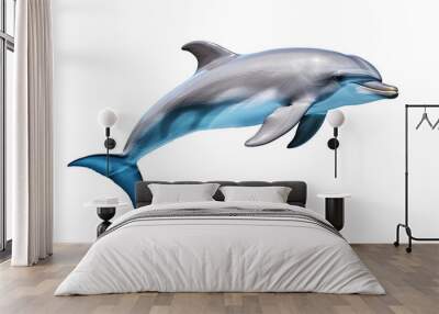 beautiful dolphin isolated transparent background Wall mural