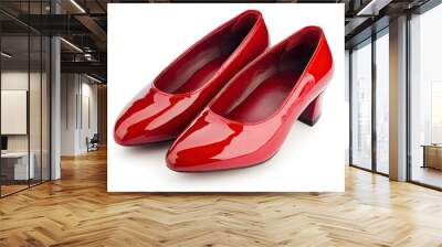 Ruby red shoes isolated on white Wall mural