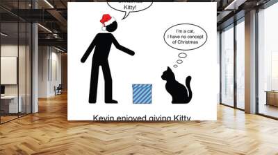 Kevin gave Kitty her Christmas present Wall mural