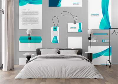 Corporate identity design template, business stationery mockup for company branding Wall mural