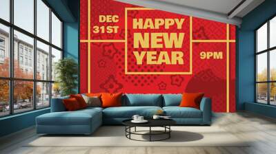 Asian happy new year 2022 invitation banner vector Wall mural