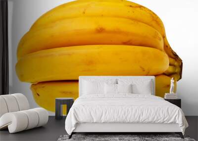 Fresh, ripe bananas isolated over white background. Wall mural