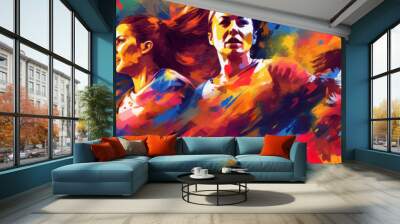 Captivating FIFA Women's World Cup art concept. Vibrant background wallpaper. Generative AI Wall mural