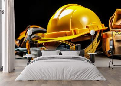 Safety Essentials: The Vital Role of Helmets and Goggles in Labor Protection Wall mural