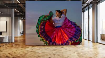 Female in Traditional dress from the Guanacaste Region of Costa Rica Wall mural