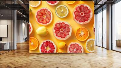 Citrus Fruit Pattern Wall mural