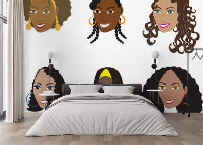 Natural Black Hairstyles 1 Wall mural