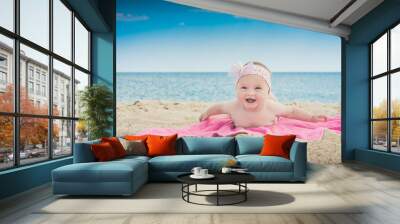 Baby on a beach 2 Wall mural