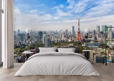 View of tokyo city skyline in clear sky day Wall mural