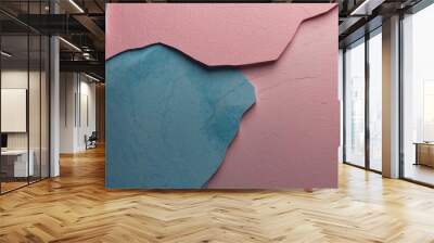 Abstract Textured Background with Pink and Blue Shapes Wall mural