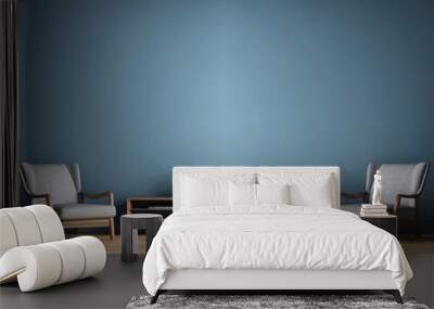 Minimalist Living Room with Two Armchairs and a Wooden Console Table Wall mural