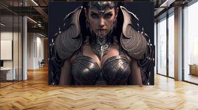 3D Dark Fantasy Beautiful Evil Serpent Queen AI Generated Wall mural