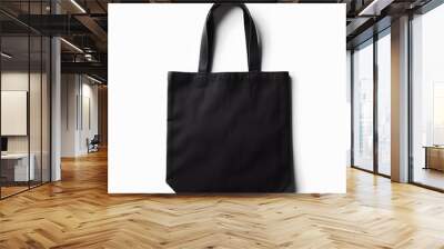 Black tote bag mockup on a white background. Generative Ai Wall mural