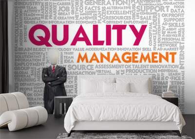 Business word cloud for business and finance concept, Quality Ma Wall mural