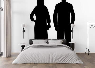 Silhouettes of a man and a woman Wall mural