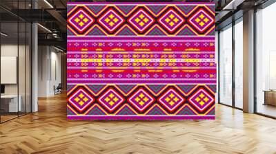 Ulos Batak, Wallpaper, Pattern, Concept, Fabric, Ornamental design with various colors. Wall mural