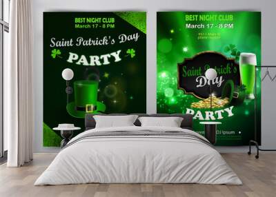 Vector St. Patrick s Day poster design template Wall mural