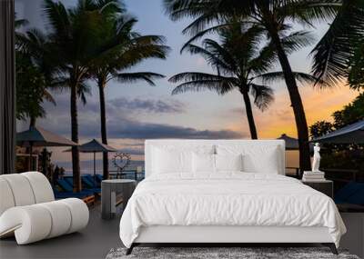 tropical beach at sunset Wall mural