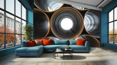 plumbing iron pipes, industry, manufacture of iron pipes Wall mural