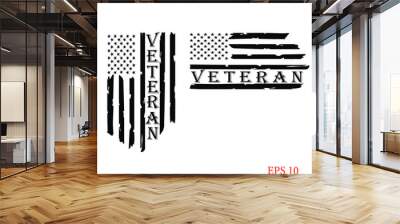 Distressed American veteran flag	 Wall mural