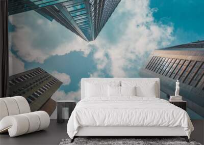 Skyscraper Building and Sky View Wall mural