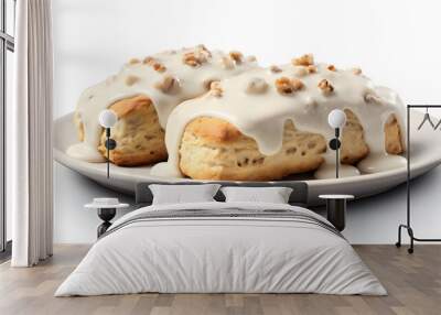 American biscuits covered with thick white sausage gravy Wall mural