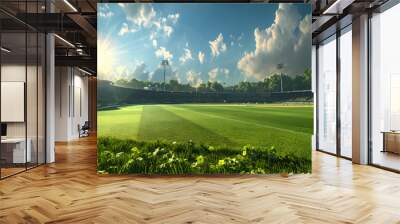 cricket ground AI generative Wall mural