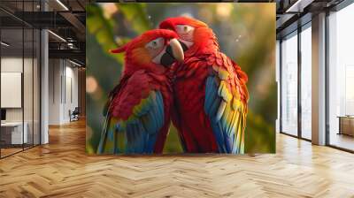 parrot couple AI generative Wall mural