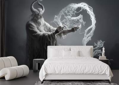 a wizard who turned into a dragon. Wall mural