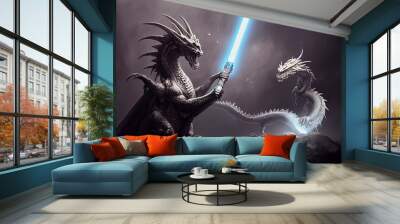 a wizard who turned into a dragon. Wall mural