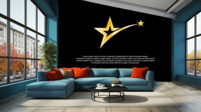 gold stars and shooting stars logo Wall mural