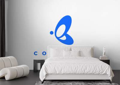 letter b butterfly modern logo Wall mural