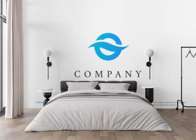 letter o and ocean blue logo Wall mural